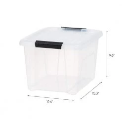 20 Qt Stack and Pull Box, 8 pack Clear with Black Handles by IRIS -Kate and Laurel Shop clear iris storage bins 580061 4f 1000