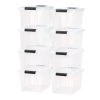 20 Qt Stack and Pull Box, 8 pack Clear with Black Handles by IRIS -Kate and Laurel Shop clear iris storage bins 580061 64 1000