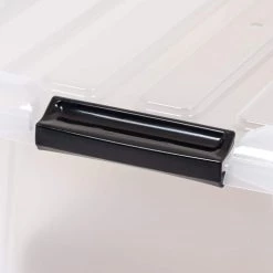 45 Quart Buckle Up Storage Box, Clear/Black, Set of 4 by IRIS -Kate and Laurel Shop clear iris storage bins 585098 4f 1000