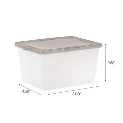 24.5 Quart Plastic Storage Bin Tote Organizing Container with Latching Lid, Clear with Gray Lid, 6 Pack by IRIS -Kate and Laurel Shop clear iris storage bins 585104 44 1000