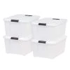 45 Qt. Buckle Up Storage Box in Pearl (4-Pack) by IRIS -Kate and Laurel Shop clear iris storage bins 585782 64 1000