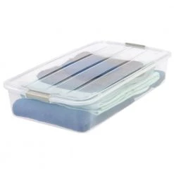 50 Qt. Underbed Buckle Up Storage Box in Clear by IRIS -Kate and Laurel Shop clear iris underbed storage 100802 31 1000