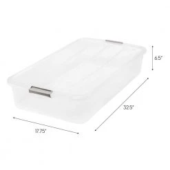 50 Qt. Underbed Buckle Up Storage Box in Clear by IRIS -Kate and Laurel Shop clear iris underbed storage 100802 44 1000