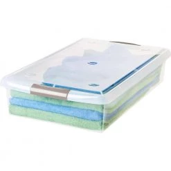 40-Qt. Underbed Store and Slide Storage Box in Clear Tan Handle by IRIS -Kate and Laurel Shop clear iris underbed storage 170291 fa 1000