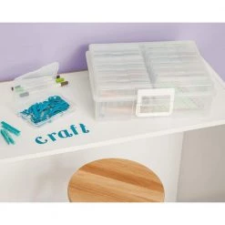 4 in. x 6 in. Extra Large Photo and Craft Keeper in Clear by IRIS -Kate and Laurel Shop clear white iris craft storage 215626 4f 1000