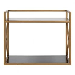 Blex 8 in. x 18 in. x 15 in. Gold/Black Metal Floating Decorative Wall Shelf Without Brackets by Kate and Laurel 11 Blex 8 in. x 18 in. x 15 in. Gold/Black Metal Floating Decorative Wall Shelf Without Brackets by Kate and Laurel -Kate and Laurel Shop gold black kate and laurel decorative shelving 217961 4f 1000