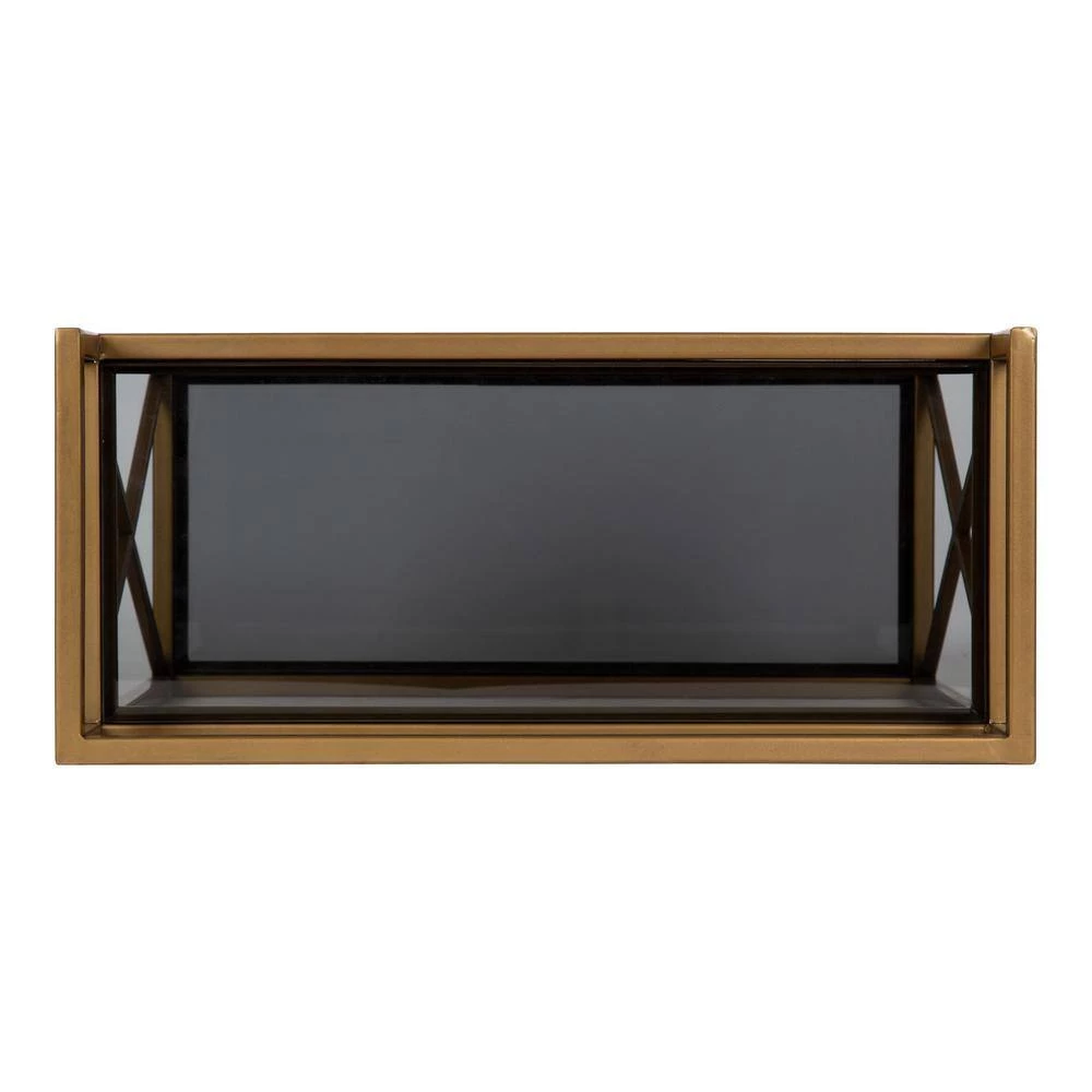Blex 8 in. x 18 in. x 15 in. Gold/Black Metal Floating Decorative Wall Shelf Without Brackets by Kate and Laurel 5 Blex 8 in. x 18 in. x 15 in. Gold/Black Metal Floating Decorative Wall Shelf Without Brackets by Kate and Laurel - Image 3