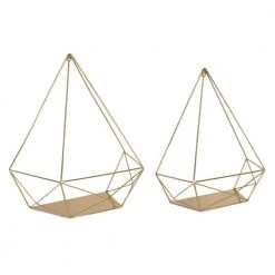 Prouve 14 in. x 7 in. x 15 in. Gold Metal Decorative Wall Shelf by Kate and Laurel