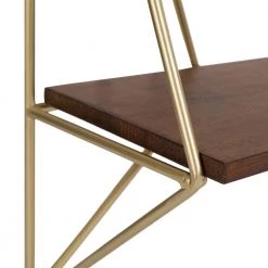 Melita 7 in. x 20 in. x 19 in. Gold Wood Decorative Wall Shelf by Kate and Laurel -Kate and Laurel Shop gold kate and laurel decorative shelving 213057 1f 1000