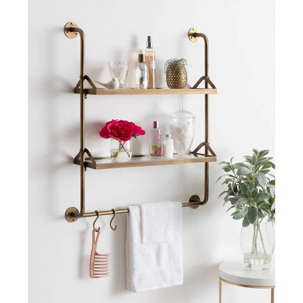 Marit 26 in. x 31 in. x 6 in. Gold Decorative Wall Shelf by Kate and Laurel 9 Marit 26 in. x 31 in. x 6 in. Gold Decorative Wall Shelf by Kate and Laurel - Image 7