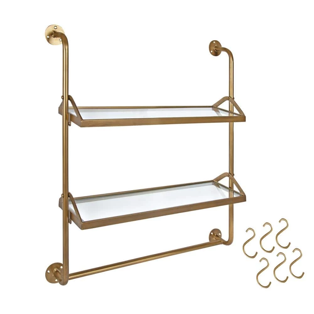 Marit 26 in. x 31 in. x 6 in. Gold Decorative Wall Shelf by Kate and Laurel 7 Marit 26 in. x 31 in. x 6 in. Gold Decorative Wall Shelf by Kate and Laurel - Image 5