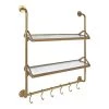 Marit 26 in. x 31 in. x 6 in. Gold Decorative Wall Shelf by Kate and Laurel