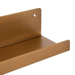 Mezzo 24 in. x 3 in. x 4 in. Gold Decorative Wall Shelf by Kate and Laurel -Kate and Laurel Shop gold kate and laurel decorative shelving 216029 1f 1000