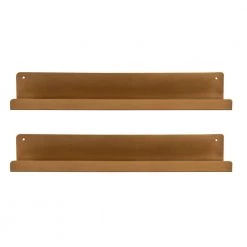 Mezzo 24 in. x 3 in. x 4 in. Gold Decorative Wall Shelf by Kate and Laurel -Kate and Laurel Shop gold kate and laurel decorative shelving 216029 4f 1000