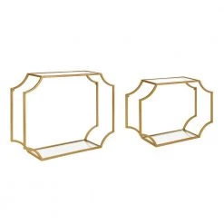 Ciel 24 in. x 18 in. x 6 in. Gold Decorative Wall Shelf by Kate and Laurel