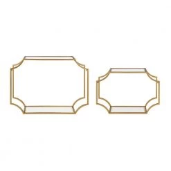 Ciel 24 in. x 18 in. x 6 in. Gold Decorative Wall Shelf by Kate and Laurel -Kate and Laurel Shop gold kate and laurel decorative shelving 216518 fa 1000