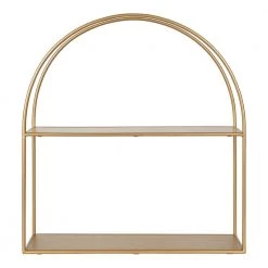 Monroe 6 in. x 24 in. x 26 in. Gold Metal Floating Decorative Wall Shelf Without Brackets by Kate and Laurel 11 Monroe 6 in. x 24 in. x 26 in. Gold Metal Floating Decorative Wall Shelf Without Brackets by Kate and Laurel -Kate and Laurel Shop gold kate and laurel decorative shelving 218171 4f 1000