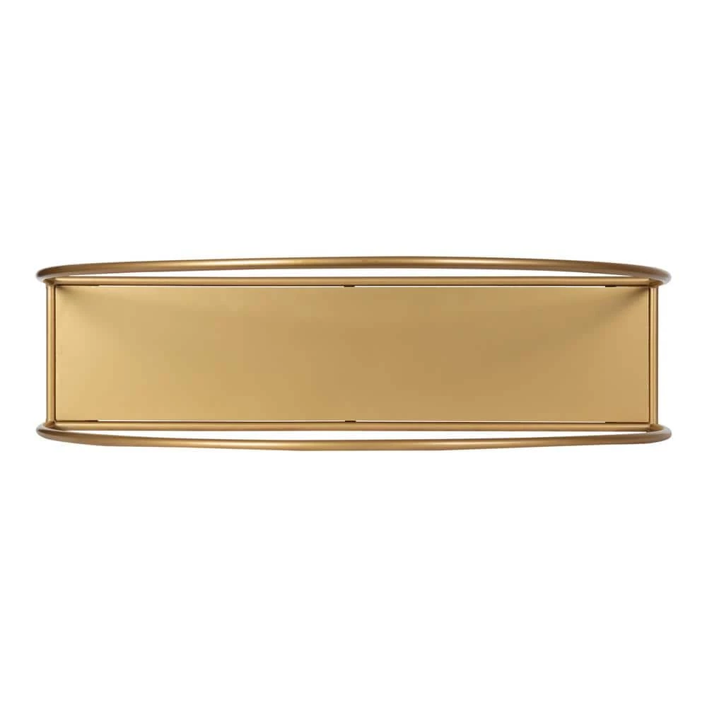 Monroe 6 in. x 24 in. x 26 in. Gold Metal Floating Decorative Wall Shelf Without Brackets by Kate and Laurel 5 Monroe 6 in. x 24 in. x 26 in. Gold Metal Floating Decorative Wall Shelf Without Brackets by Kate and Laurel - Image 3
