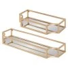 Ciel 6 in. x 18 in. x 3 in. Gold Metal Floating Decorative Wall Shelf Without Brackets by Kate and Laurel 2 Ciel 6 in. x 18 in. x 3 in. Gold Metal Floating Decorative Wall Shelf Without Brackets by Kate and Laurel -Kate and Laurel Shop gold kate and laurel decorative shelving 218870 64 1000