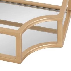 Ciel 6 in. x 18 in. x 3 in. Gold Metal Floating Decorative Wall Shelf Without Brackets by Kate and Laurel -Kate and Laurel Shop gold kate and laurel decorative shelving 218870 77 1000