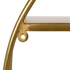 Saphira 6.13 in. x 20 in. x 20 in. Gold Metal Floating Decorative Wall Shelf Without Cubbies With Brackets by Kate and Laurel -Kate and Laurel Shop gold kate and laurel decorative shelving 219295 1f 1000