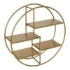 Saphira 6.13 in. x 20 in. x 20 in. Gold Metal Floating Decorative Wall Shelf Without Cubbies With Brackets by Kate and Laurel