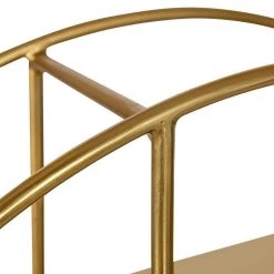 Saphira 6.13 in. x 20 in. x 20 in. Gold Metal Floating Decorative Wall Shelf Without Cubbies With Brackets by Kate and Laurel -Kate and Laurel Shop gold kate and laurel decorative shelving 219295 77 1000