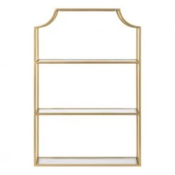 Ciel 6 in. x 20 in. x 30 in. Gold Metal Floating Decorative Wall Shelf Without Brackets by Kate and Laurel 11 Ciel 6 in. x 20 in. x 30 in. Gold Metal Floating Decorative Wall Shelf Without Brackets by Kate and Laurel -Kate and Laurel Shop gold kate and laurel decorative shelving 219657 4f 1000