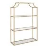 Ciel 6 in. x 20 in. x 30 in. Gold Metal Floating Decorative Wall Shelf Without Brackets by Kate and Laurel 2 Ciel 6 in. x 20 in. x 30 in. Gold Metal Floating Decorative Wall Shelf Without Brackets by Kate and Laurel -Kate and Laurel Shop gold kate and laurel decorative shelving 219657 64 1000