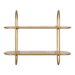 Bekx 8 in. x 24 in. x 20 in. Gold Metal Floating Decorative Wall Shelf Without Cubbies by Kate and Laurel 12 Bekx 8 in. x 24 in. x 20 in. Gold Metal Floating Decorative Wall Shelf Without Cubbies by Kate and Laurel -Kate and Laurel Shop gold kate and laurel decorative shelving 220243 4f 1000