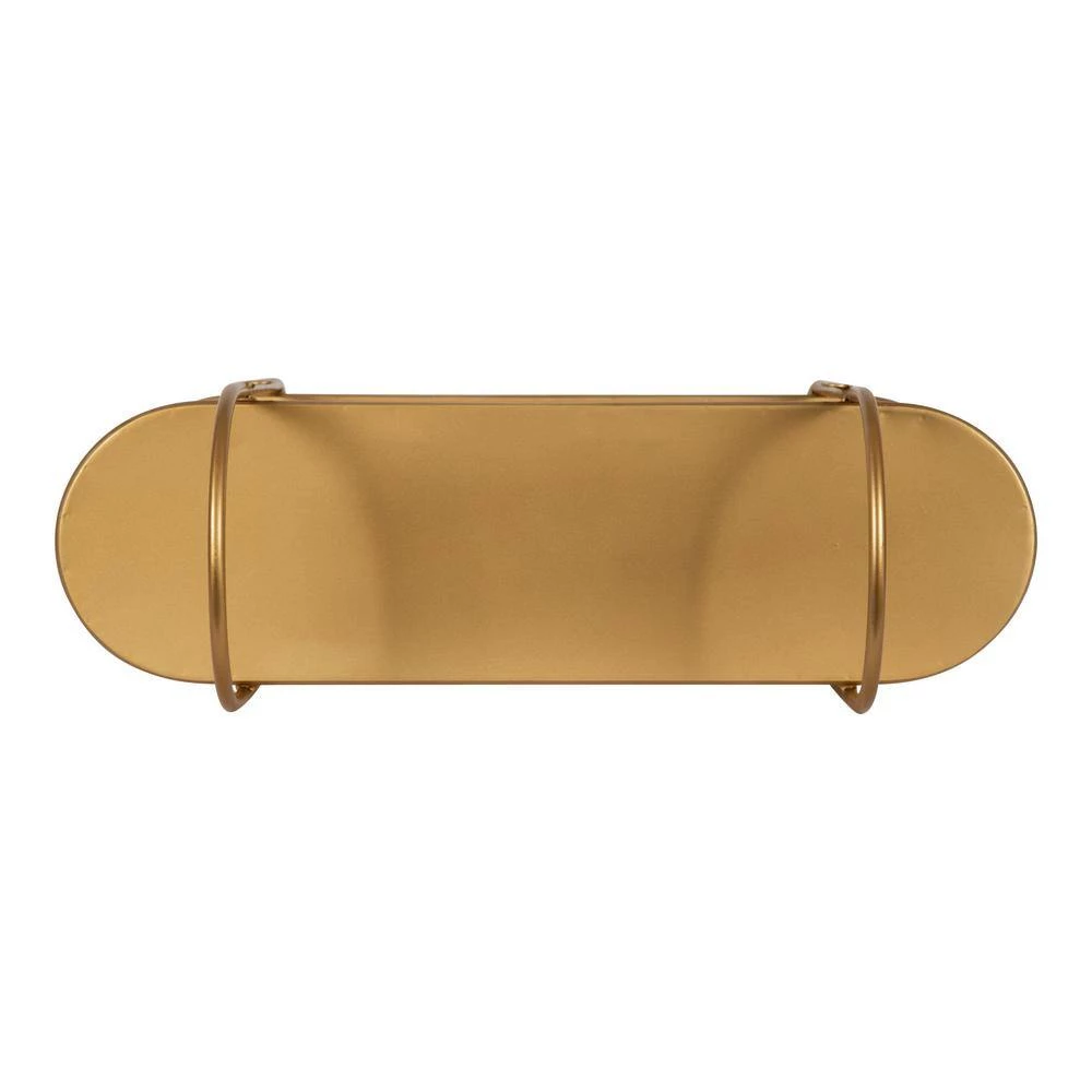 Bekx 8 in. x 24 in. x 20 in. Gold Metal Floating Decorative Wall Shelf Without Cubbies by Kate and Laurel 5 Bekx 8 in. x 24 in. x 20 in. Gold Metal Floating Decorative Wall Shelf Without Cubbies by Kate and Laurel - Image 3