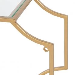 Ciel 6 in. x 18 in. x 12 in. Gold Metal Floating Decorative Wall Shelf Without Cubbies With Brackets by Kate and Laurel -Kate and Laurel Shop gold kate and laurel decorative shelving 220466 77 1000