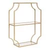 Ciel 6 in. x 18 in. x 24 in. Gold Metal Floating Decorative Wall Shelf Without Cubbies With Brackets by Kate and Laurel 1 Ciel 6 in. x 18 in. x 24 in. Gold Metal Floating Decorative Wall Shelf Without Cubbies With Brackets by Kate and Laurel -Kate and Laurel Shop gold kate and laurel decorative shelving 220468 64 1000