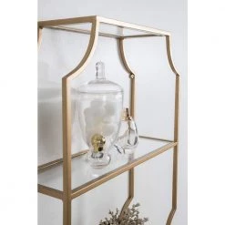 Ciel 6 in. x 18 in. x 24 in. Gold Metal Floating Decorative Wall Shelf Without Cubbies With Brackets by Kate and Laurel 13 Ciel 6 in. x 18 in. x 24 in. Gold Metal Floating Decorative Wall Shelf Without Cubbies With Brackets by Kate and Laurel -Kate and Laurel Shop gold kate and laurel decorative shelving 220468 76 1000