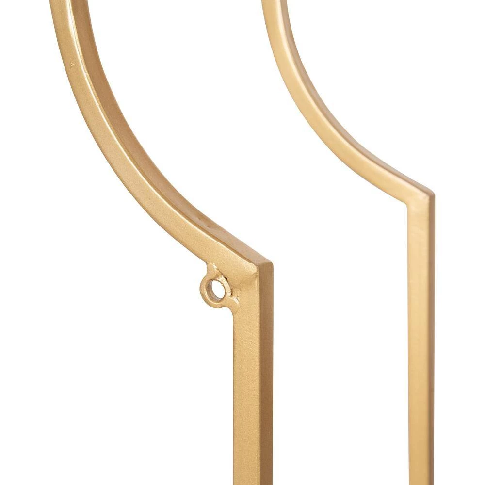 Ciel 6 in. x 18 in. x 24 in. Gold Metal Floating Decorative Wall Shelf Without Cubbies With Brackets by Kate and Laurel 5 Ciel 6 in. x 18 in. x 24 in. Gold Metal Floating Decorative Wall Shelf Without Cubbies With Brackets by Kate and Laurel - Image 3