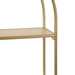 Monroe 6.00 in. D 18.00 in. W 30.75 in. H Gold Metal Floating Decorative Wall Shelf by Kate and Laurel -Kate and Laurel Shop gold kate and laurel decorative shelving 222361 1f 1000
