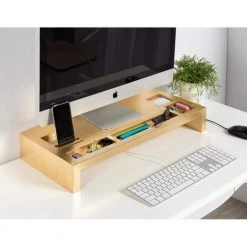 Briggs Gold MDF Computer Stand by Kate and Laurel -Kate and Laurel Shop gold kate and laurel office storage organization 211365 fa 1000