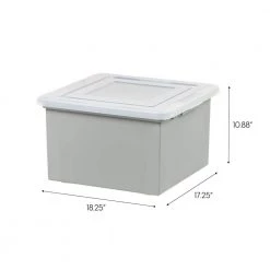 37 qt. Gray Snap Tight Plastic Letter and Legal File Organizer Box (Pack of 3) by IRIS -Kate and Laurel Shop gray clear iris storage bins 500168 fa 1000
