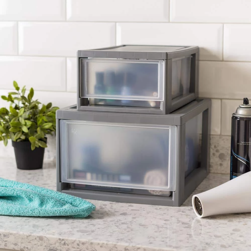 8.50 in. W x 6 in. H Single Gray Stackable Storage Drawer by IRIS 4 8.50 in. W x 6 in. H Single Gray Stackable Storage Drawer by IRIS - Image 2