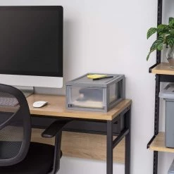 8.50 in. W x 6 in. H Single Gray Stackable Storage Drawer by IRIS 11 8.50 in. W x 6 in. H Single Gray Stackable Storage Drawer by IRIS -Kate and Laurel Shop gray clear iris storage drawers 500221 c3 1000