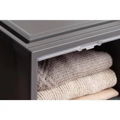 Deep Box Chest with Sliding Door, Gray by IRIS -Kate and Laurel Shop gray clear iris utility carts 500110 4f 1000