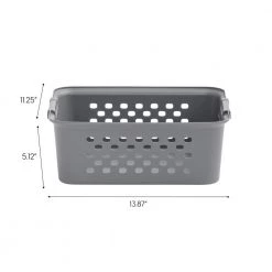 13.8 qt. Medium Organizer Storage Basket, Gray by IRIS 11 13.8 qt. Medium Organizer Storage Basket, Gray by IRIS -Kate and Laurel Shop gray gray iris storage bins 500226 44 1000