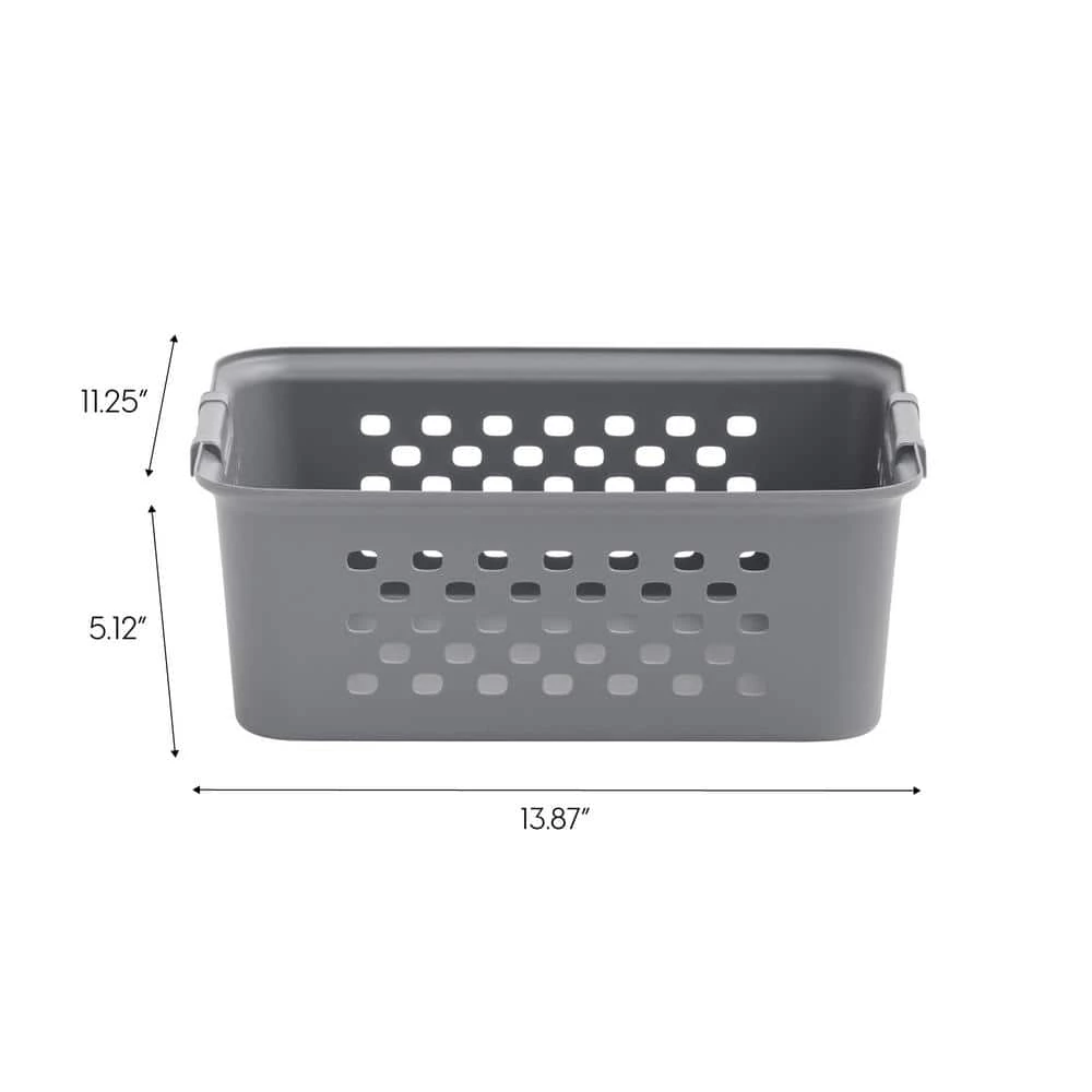 13.8 qt. Medium Organizer Storage Basket, Gray by IRIS 7 13.8 qt. Medium Organizer Storage Basket, Gray by IRIS - Image 5