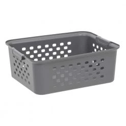 13.8 qt. Medium Organizer Storage Basket, Gray by IRIS
