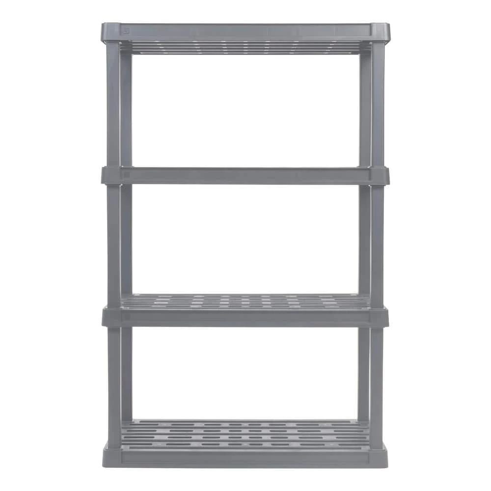 Elephant Gray Plastic Rack Shelf with 4 Large Shelves by IRIS 6 Elephant Gray Plastic Rack Shelf with 4 Large Shelves by IRIS - Image 4