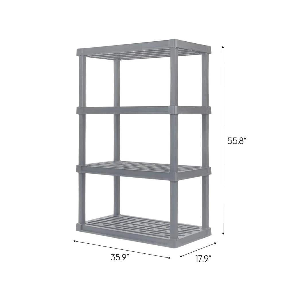 Elephant Gray Plastic Rack Shelf with 4 Large Shelves by IRIS 7 Elephant Gray Plastic Rack Shelf with 4 Large Shelves by IRIS - Image 5
