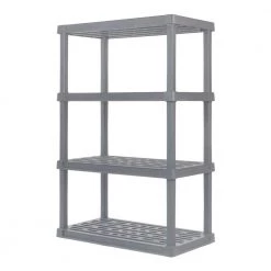 Elephant Gray Plastic Rack Shelf with 4 Large Shelves by IRIS