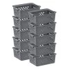7 qt. Organizer Storage Basket in Gray with Built in Handle (10-Pack) by IRIS