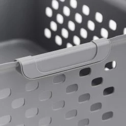 13 qt. Organizer Storage Basket in Gray with Built in Handle 4-Pack by IRIS -Kate and Laurel Shop gray iris storage bins 500165 1f 1000