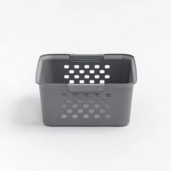 13 qt. Organizer Storage Basket in Gray with Built in Handle 4-Pack by IRIS -Kate and Laurel Shop gray iris storage bins 500165 4f 1000